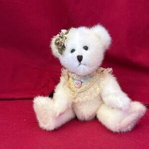 Boyds Bears with Tags - Adorable White Teddy Bear with Lace Collar